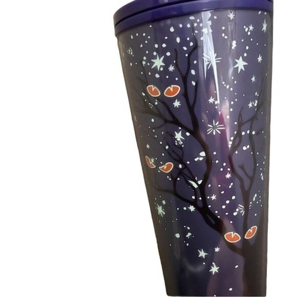 STARBUCKS Fall Cup Glow In Dark Tree spooky Eyes Venti Tumbler 24 oz 2022 Gift - Picture 11 of 14